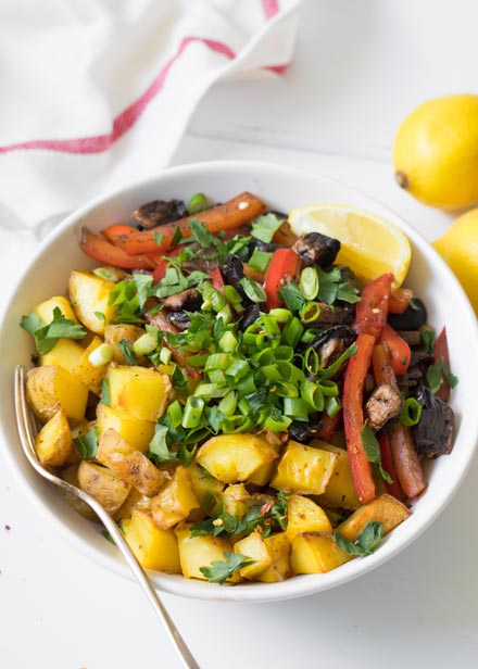 Potato, Bell Pepper & Mushroom Bowl