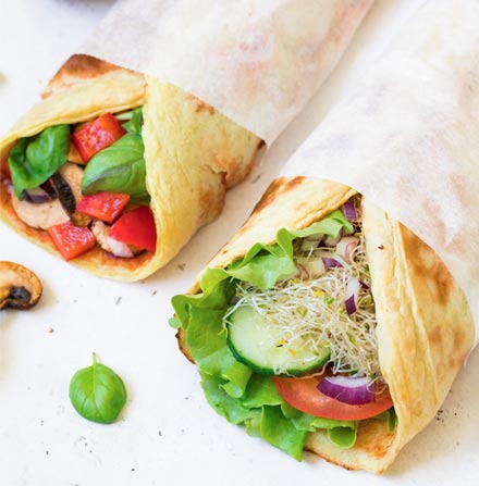 Pizza Potato Wrap & Salad Potato Wrap