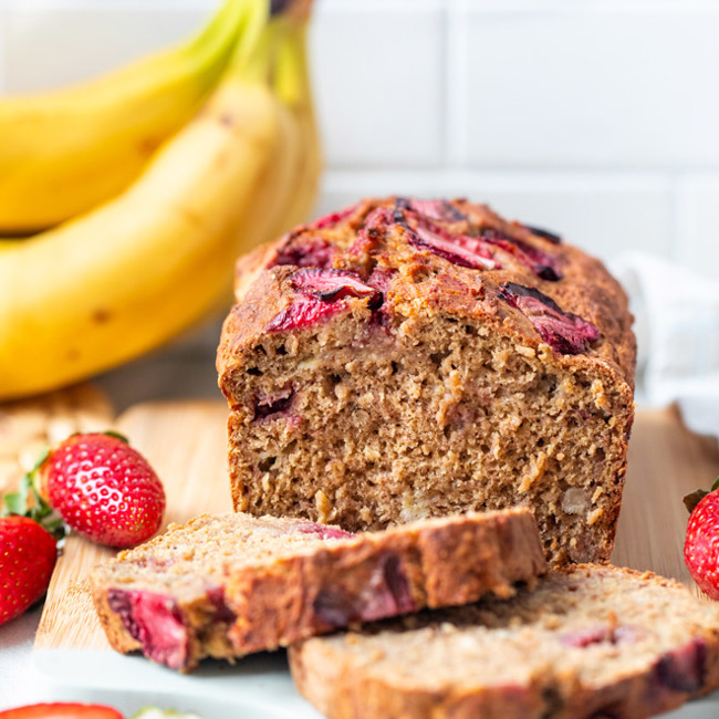 Fat-Free Strawberry Banana Bread