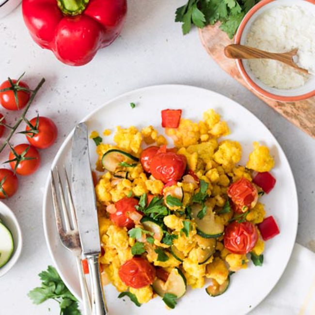 Veggie & “Egg” Scramble